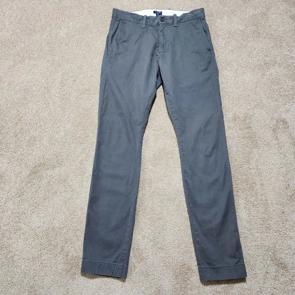 J. Crew Chino Pants Men 29X32 (31X31) Gray Skinny Flex